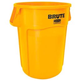 Conteneur Brute 166 L avec conduits d'aération jaune.
