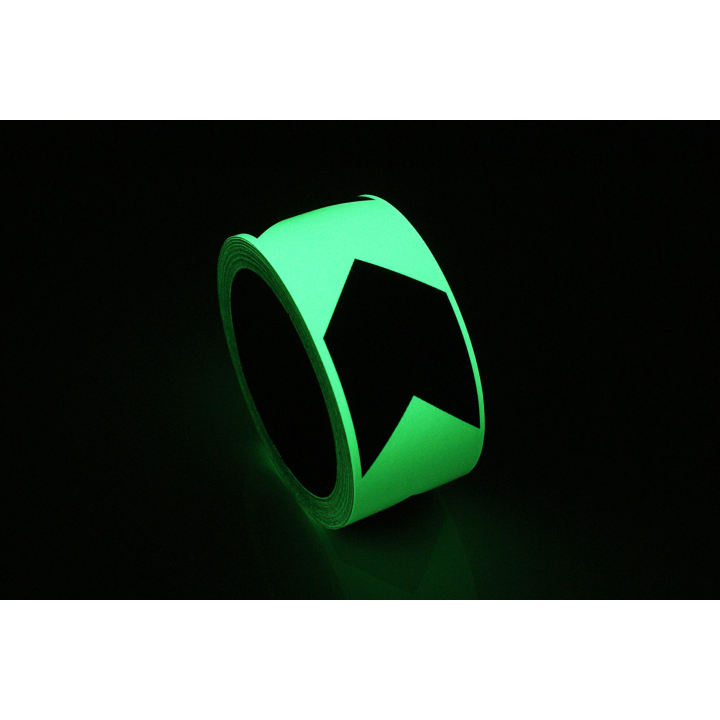 Marquage au sol Bande luminescente avec chevrons pour voie d'évacuaion