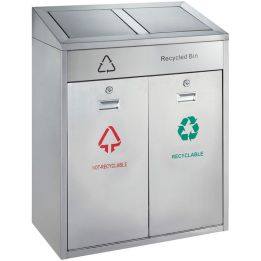 Poubelle de tri sélectif 2x21 L.