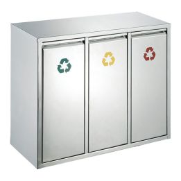 Poubelle de tri sélectif 3x15 L.