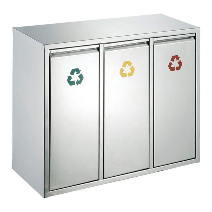 Poubelle de tri sélectif 3x15 L.