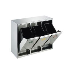 Poubelle de tri sélectif 3x15 L.