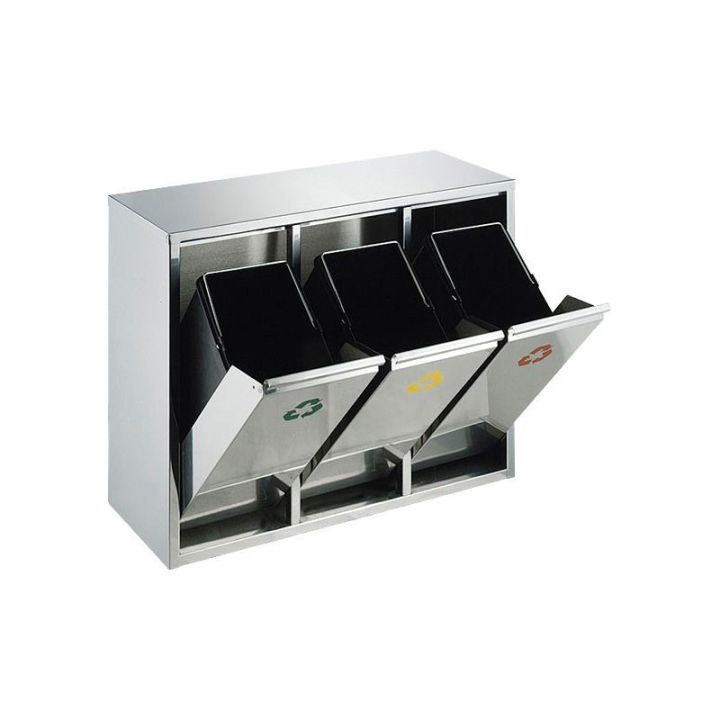 Poubelle de tri sélectif 3x15 L.