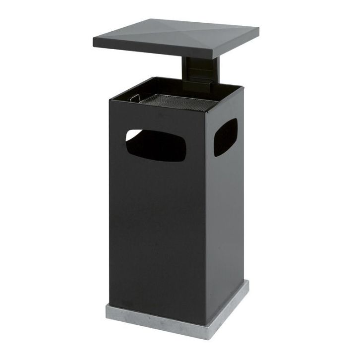 Poubelle cendrier couvercle amovible 70 L anthracite