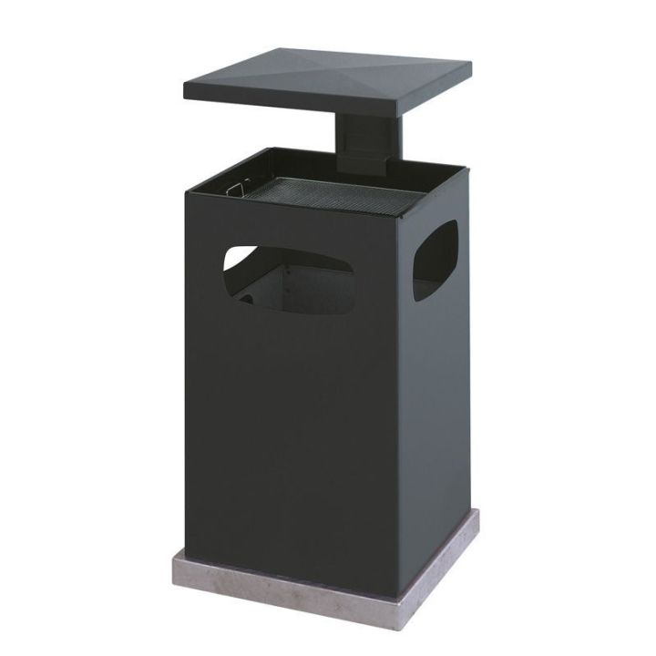 Poubelle cendrier couvercle amovible 80 L anthracite