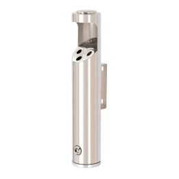 Cendrier mural rond en inox poli 1 L.