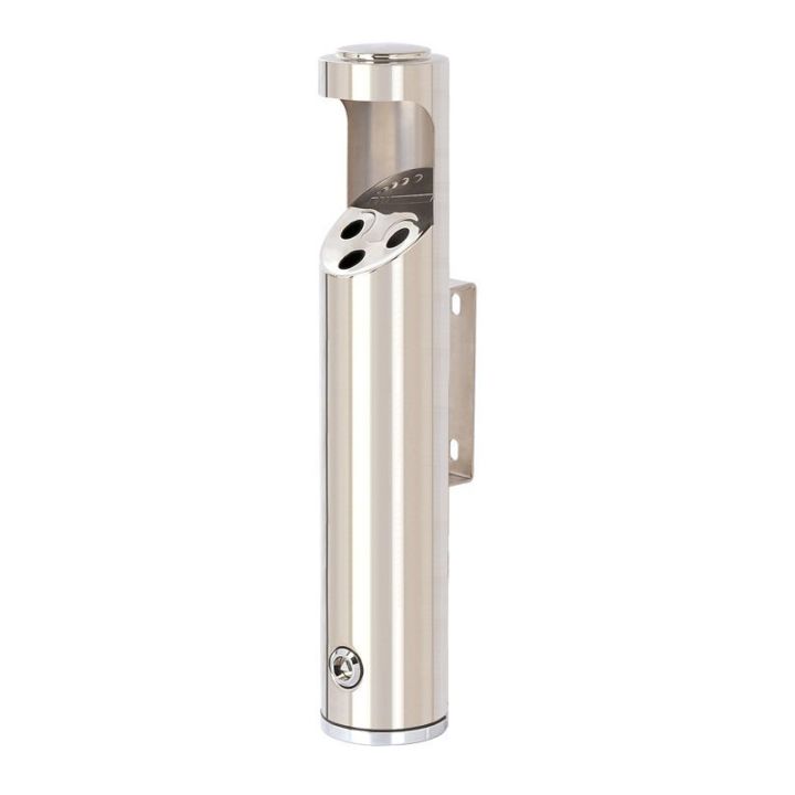 Cendrier mural rond en inox poli 1 L.