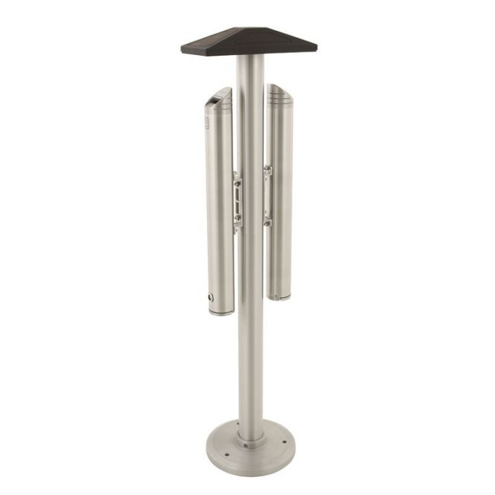 Cendrier double capacité en aluminium.