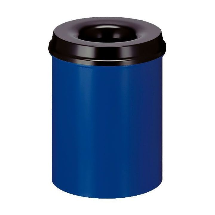 Poubelle anti-feu bleu noir