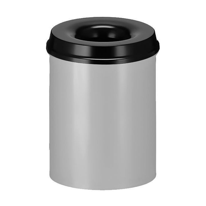 Poubelle anti-feu gris aluminium