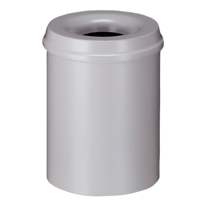 Poubelle anti-feu gris