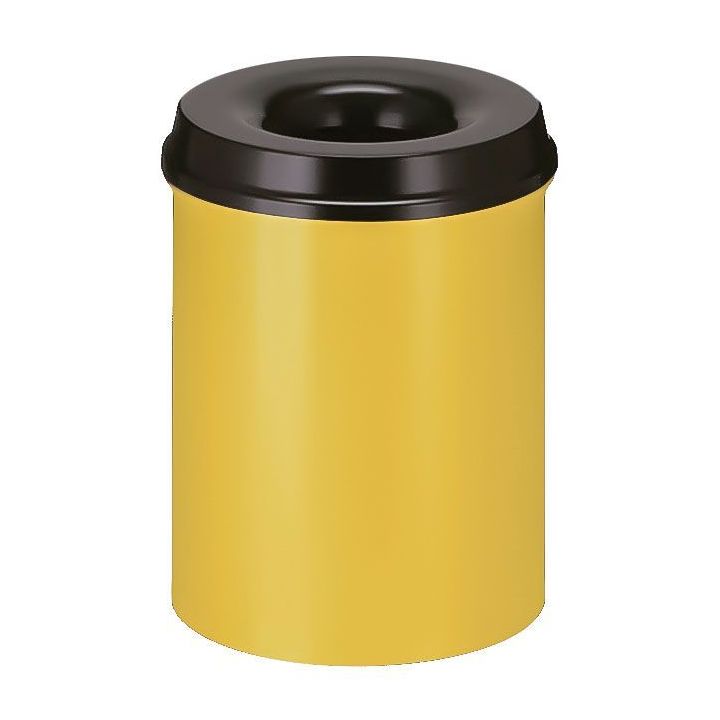 Poubelle anti-feu jaune noir