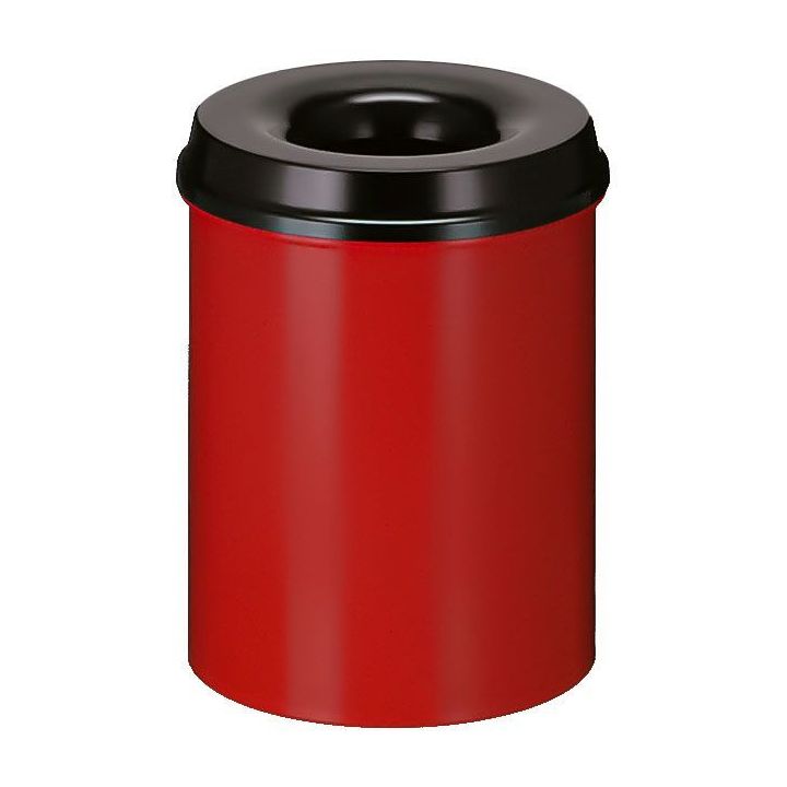 Poubelle anti-feu rouge noir