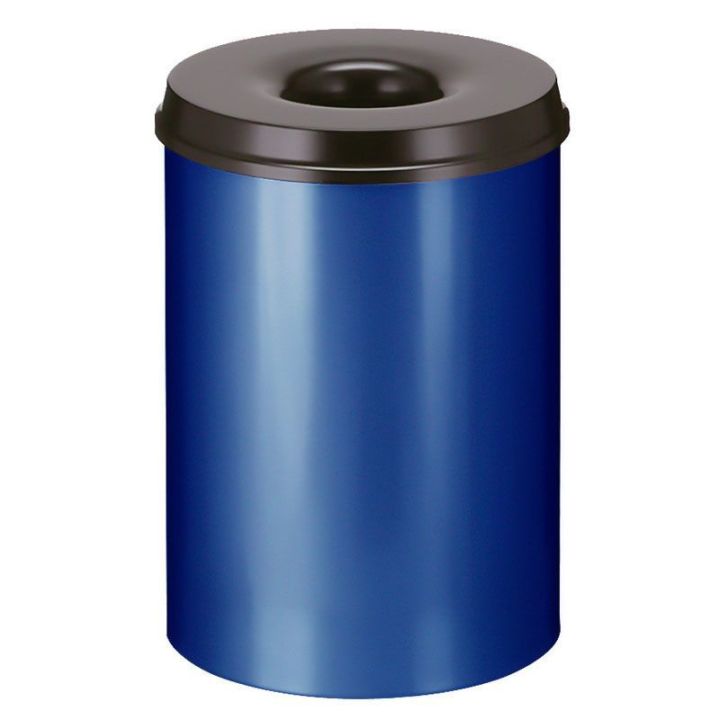Poubelle anti-feu 30 L bleu noir.