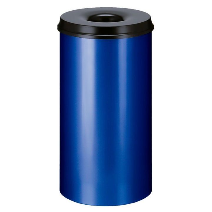 Poubelle anti-feu 50 L bleu noir.
