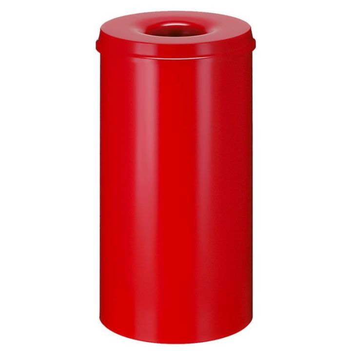 Poubelle anti-feu 50 L rouge.