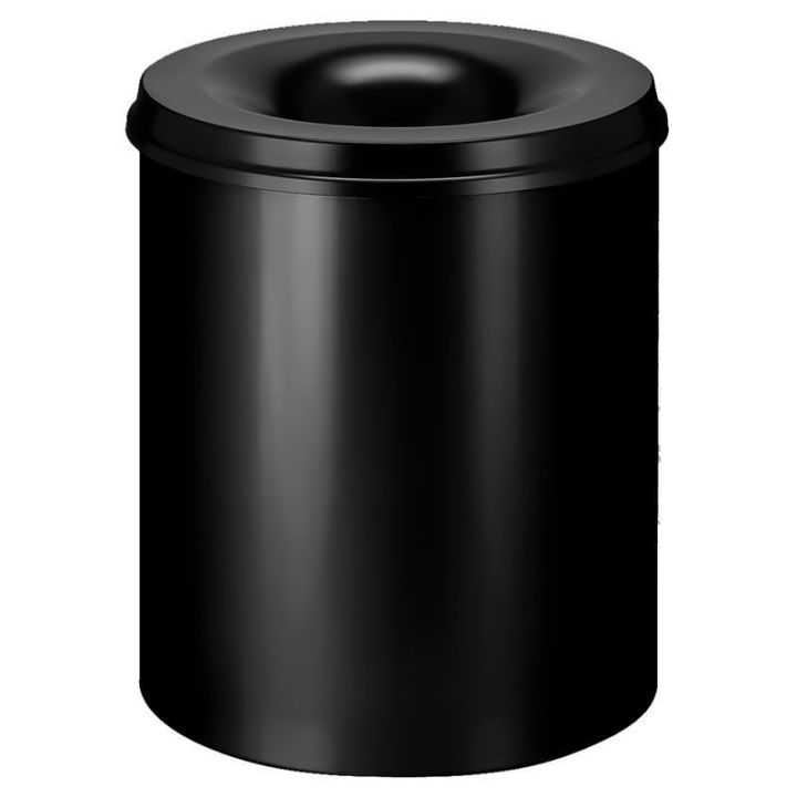 Poubelle anti-feu 80 L noir.