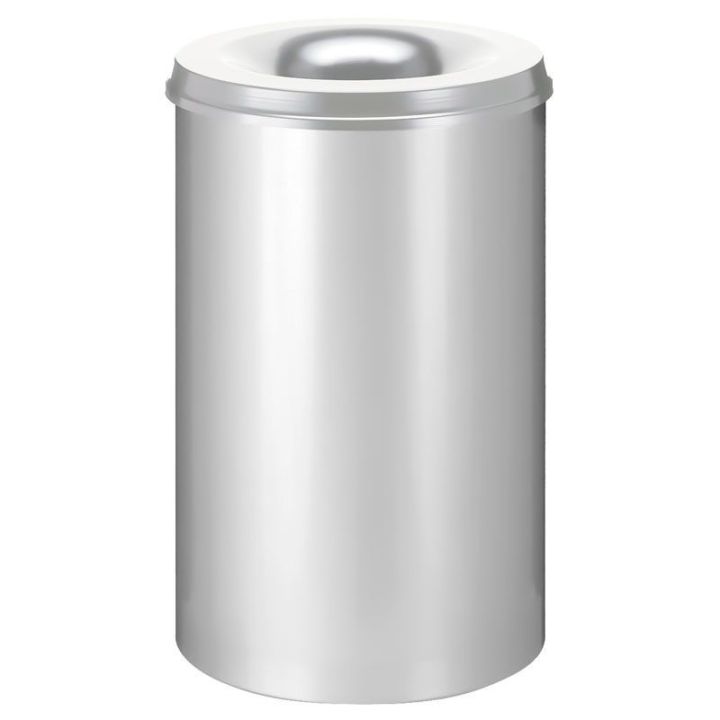 Poubelle anti-feu 110 L argent.