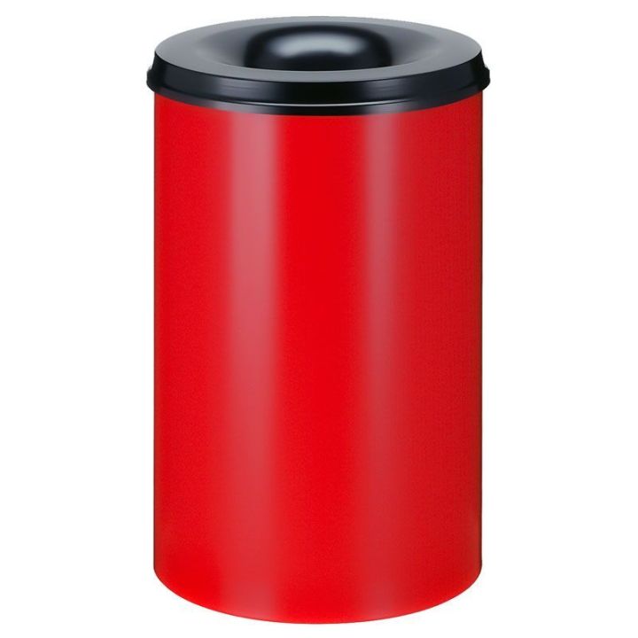 Poubelle anti-feu 110 L rouge noir.