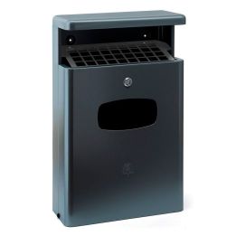 Poubelle avec auvent et cendrier anthracite 16 L.