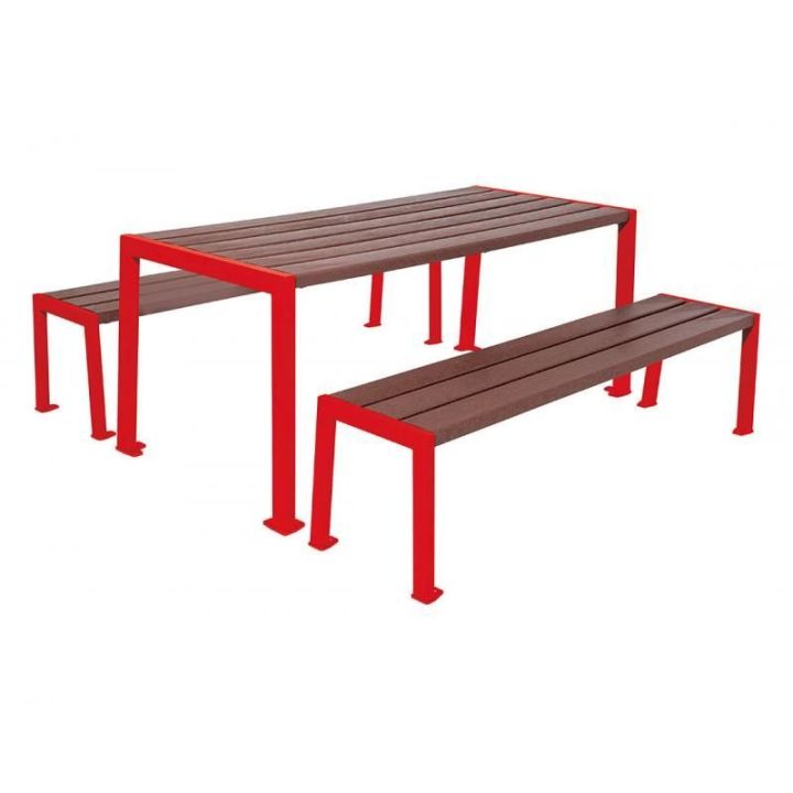 Table de pique-nique Silaos® Rouge RAL 3020