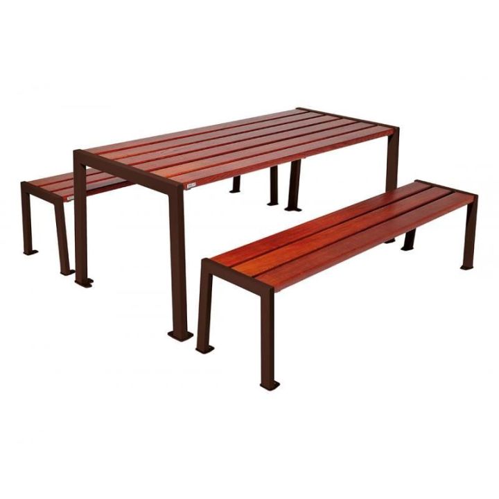 Table de pique-nique Silaos® brun RAL 8017 acajou