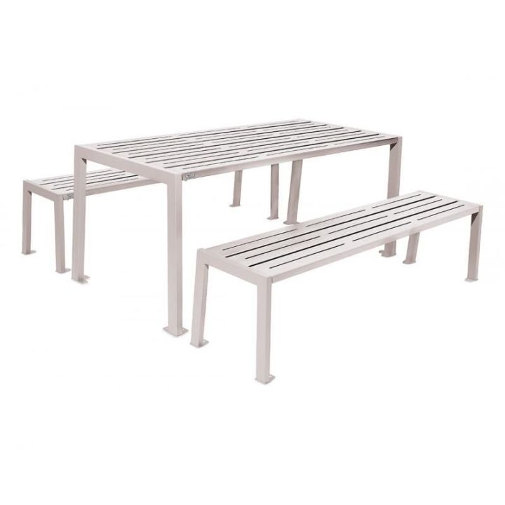 Table de pique-nique Silaos® acier gris RAL 7044