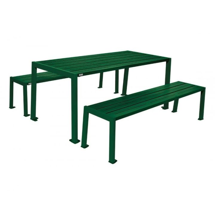 Table de pique-nique Silaos® acier vert RAL 6005