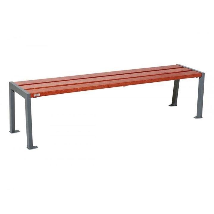 Banquette Silaos® gris procity, finition acajou, 1800 mm