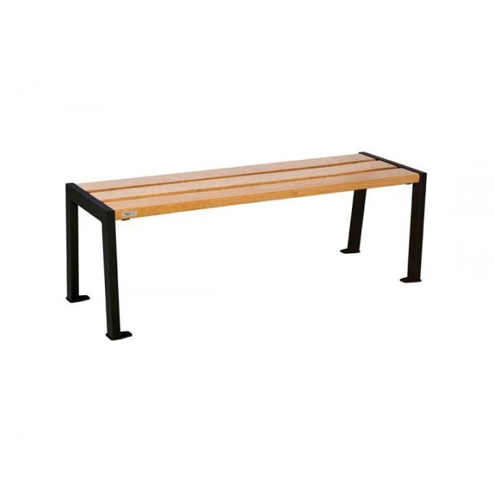 Banquette Silaos® noir RAL 9005, finition chêne clair, 1200 mm