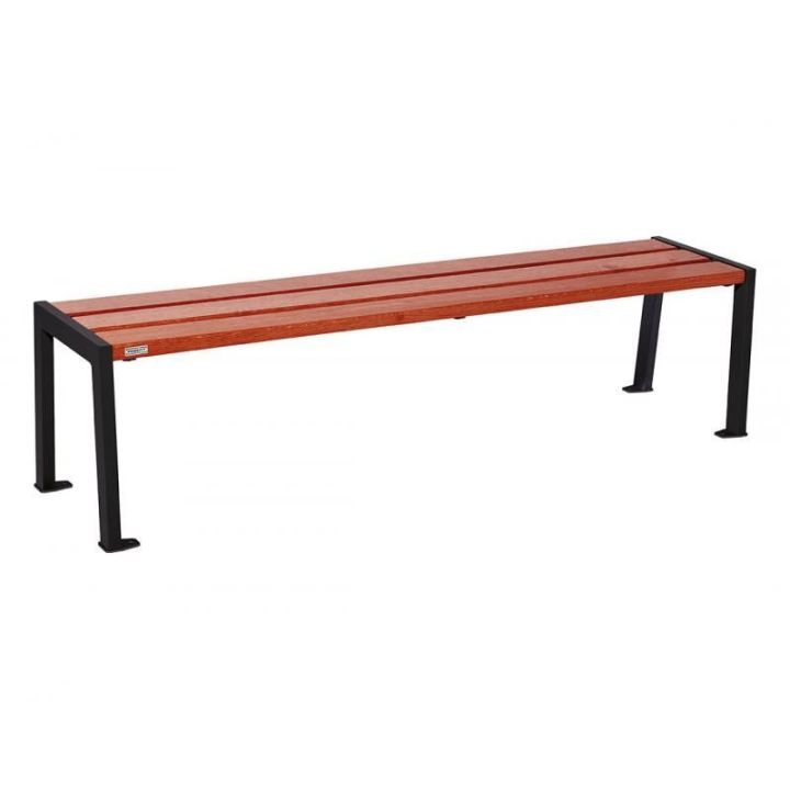 Banquette Silaos® noir RAL 9005, finition acajou, 1800 mm