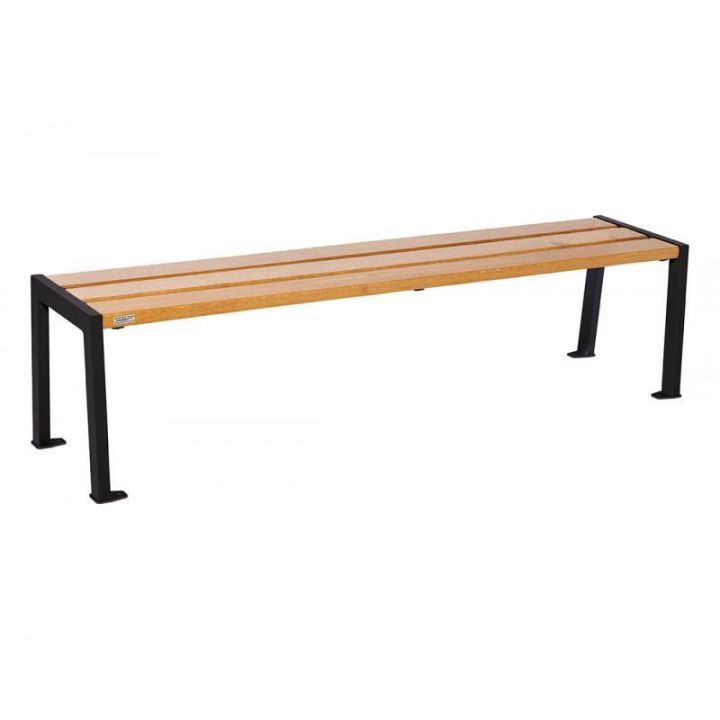 Banquette Silaos® noir RAL 9005, finition chêne clair, 1800 mm