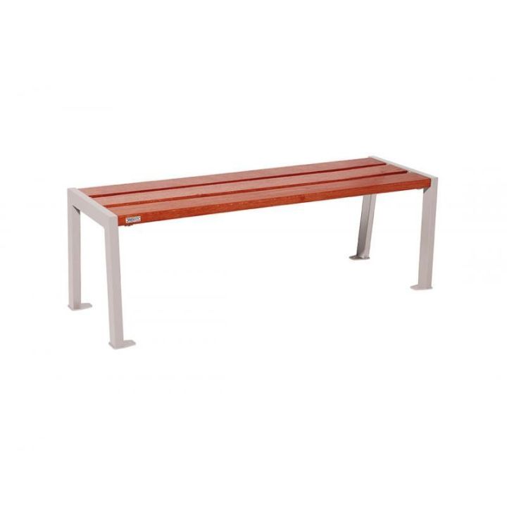 Banquette Silaos® gris RAL 7044, finition acajou, 1200 mm