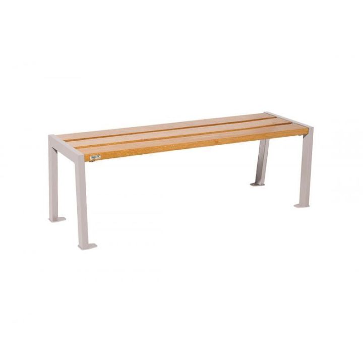 Banquette Silaos® gris RAL 7044, finition chêne clair, 1200 mm