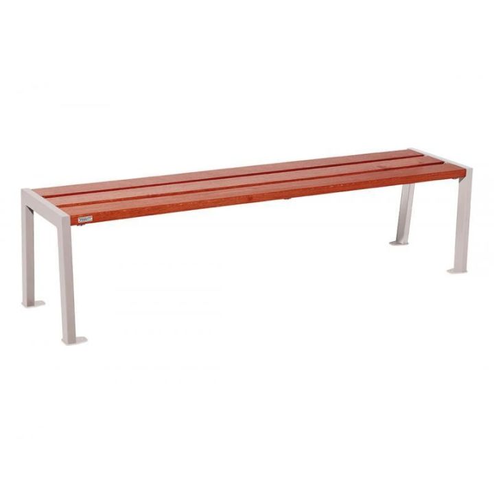 Banquette Silaos® gris RAL 7044, finition acajou, 1800 mm