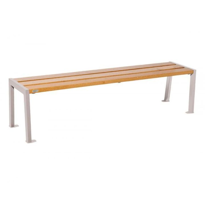 Banquette Silaos® gris RAL 7044, finition chêne clair, 1800 mm