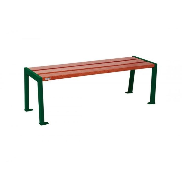 Banquette Silaos® vert RAL 6005, finition acajou, 1200 mm