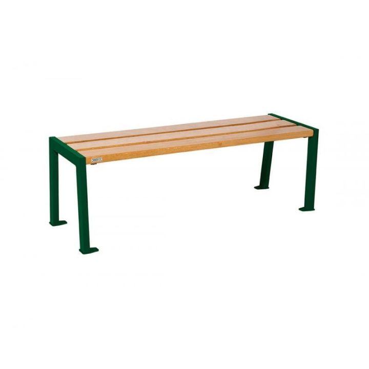 Banquette Silaos® vert RAL 6005, finition chêne clair, 1200 mm