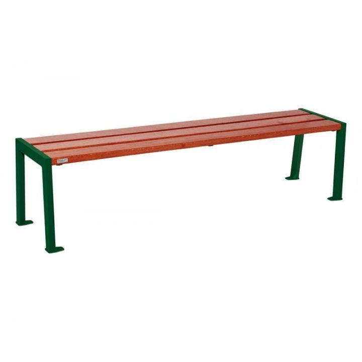 Banquette Silaos® vert RAL 6005, finition acajou, 1800 mm