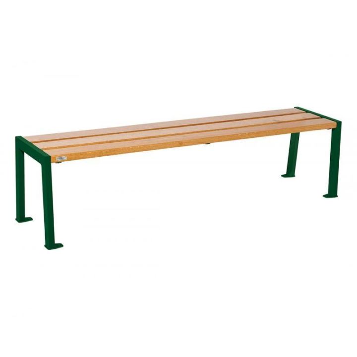 Banquette Silaos® vert RAL 6005, finition chêne clair, 1800 mm