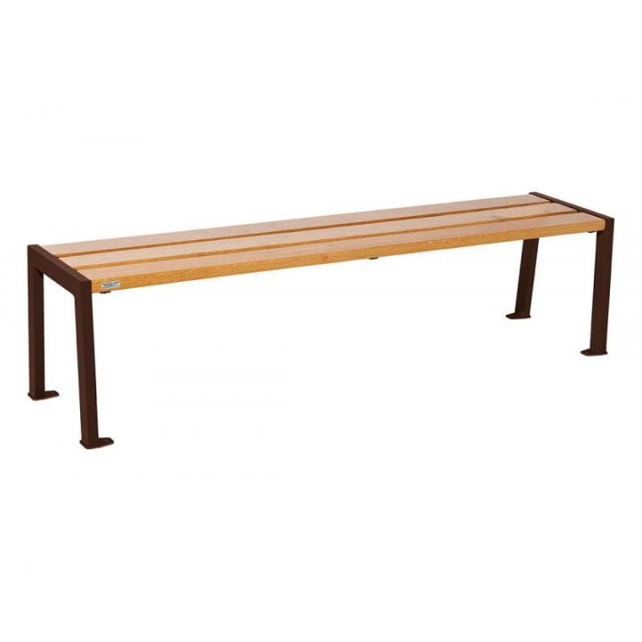 Banquette Silaos® brun RAL 8017, finition chêne clair, 1800 mm