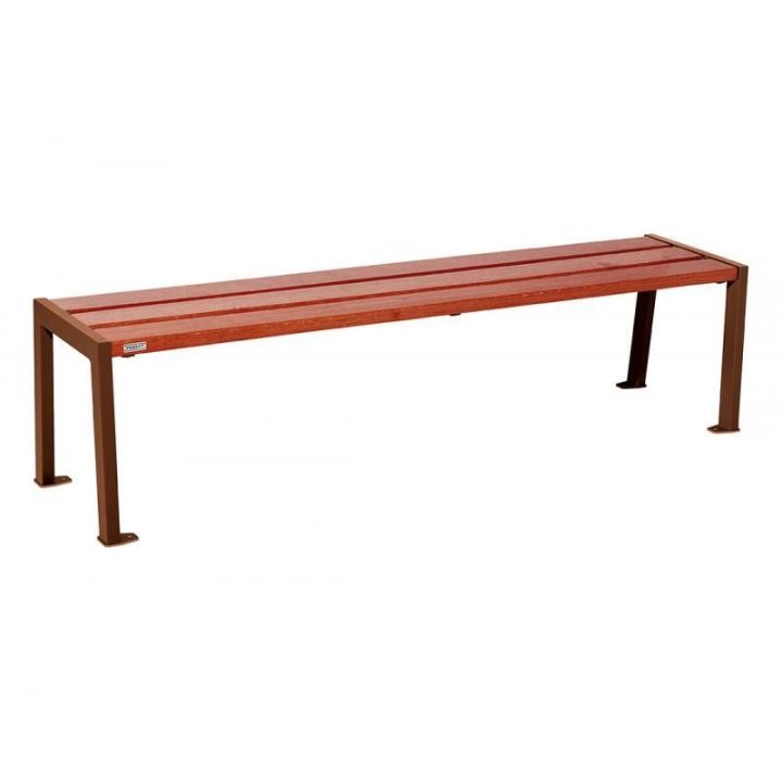Banquette Silaos® Aspect Corten, finition acajou, 1800 mm