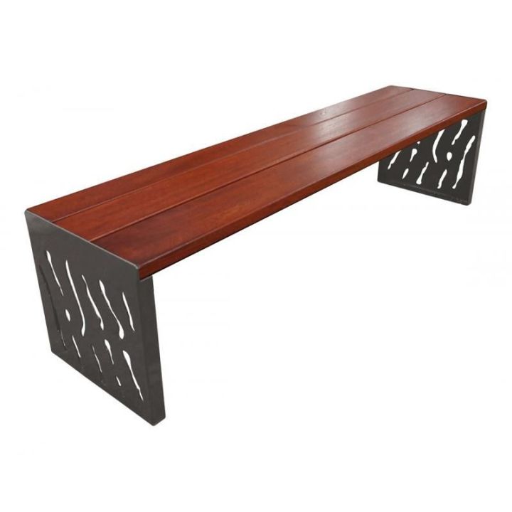 Banquette Venise gris procity, finition acajou