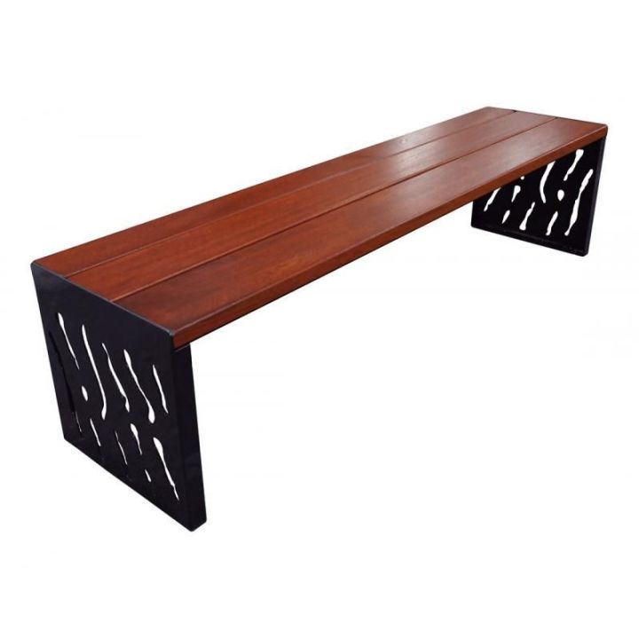 Banquette Venise noir RAL 9005, finition acajou