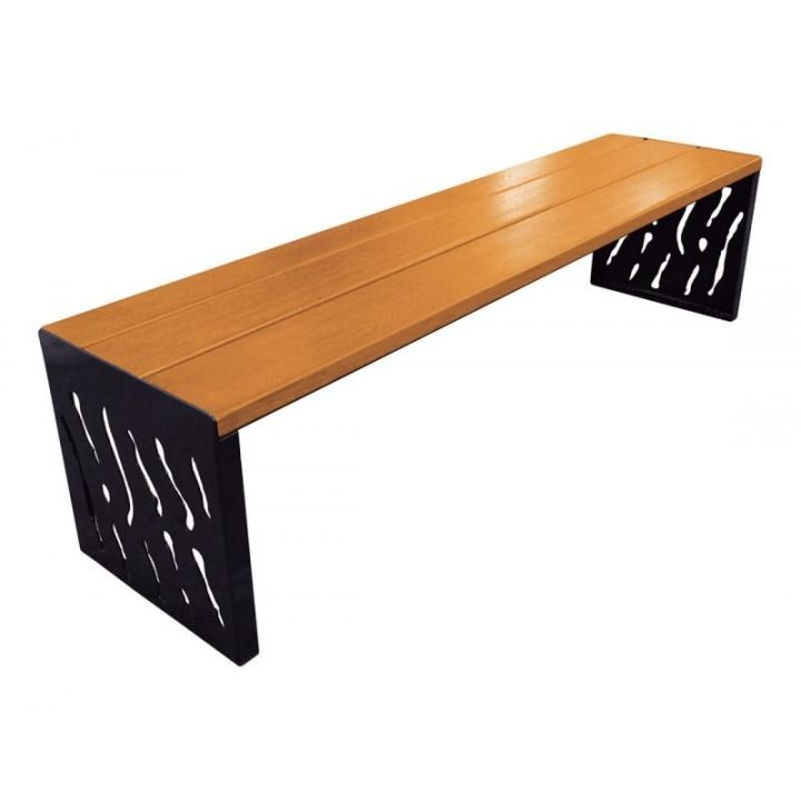 Banquette Venise noir RAL 9005, finition chêne clair