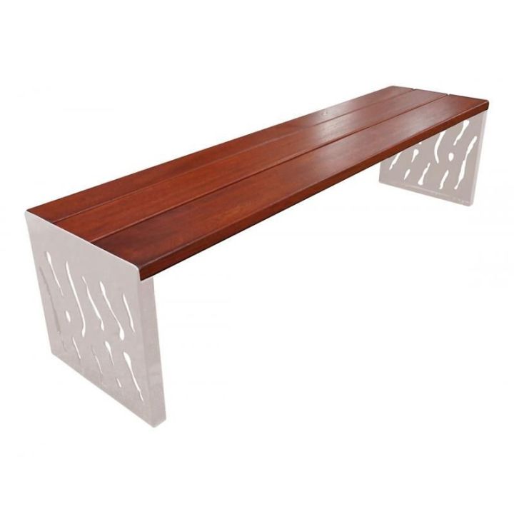 Banquette Venise gris RAL 7044, finition acajou