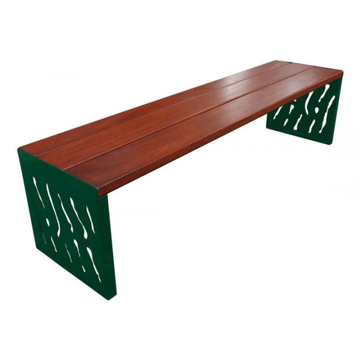 Banquette Venise vert RAL 6005, finition acajou