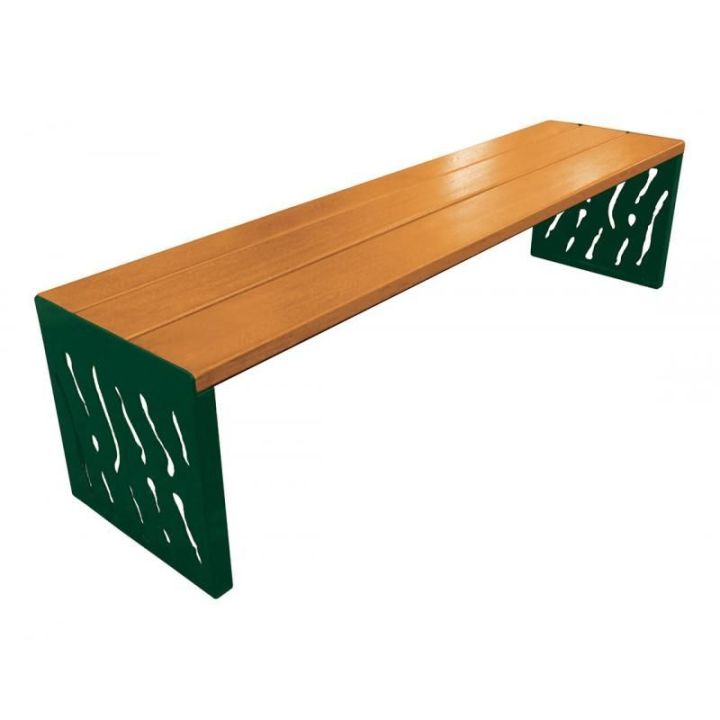 Banquette Venise vert RAL 6005, finition chêne clair