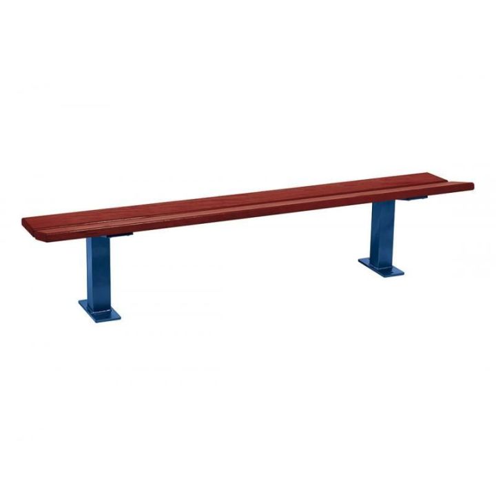 Banquette Pagode bleu RAL 5010, finition acajou