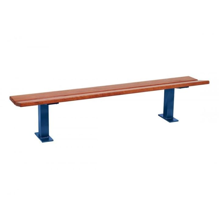Banquette Pagode bleu RAL 5010, finition chêne clair